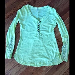 Free People - neon yellow shirt - size medium